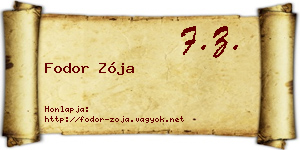 Fodor Zója névjegykártya